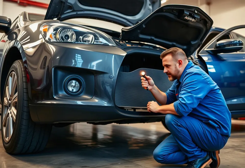Hands lifting a boot carpet to check the spare wheel well for corrosion